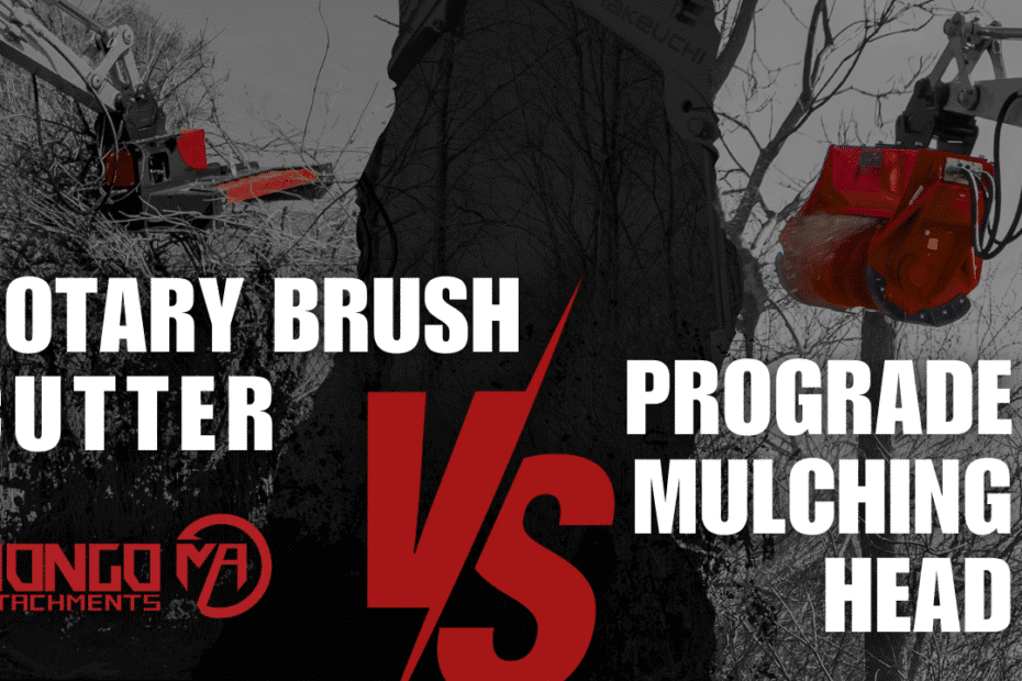 Rotary Brush Cutter for Mini Excavators vs. ProGrade Mulching Head for Mini Excavators